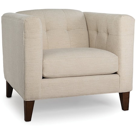 Transitional Stationary Accent Chair with Button Tufting