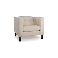 Transitional Stationary Accent Chair with Button Tufting