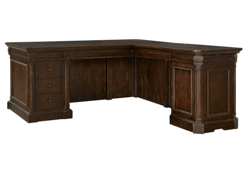 Traditional 72" L-Shaped Desk with Cord Management & Outlets
