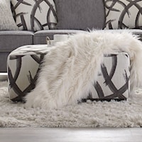Transitional Cocktail Ottoman with Gray Pattern