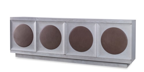 Contemporary Credenza with Upholstered Door Trim