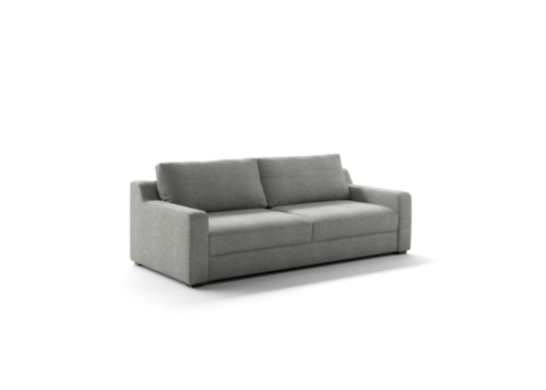 Contemporary Sloping Track-Arm Queen Sleeper Sofa with Storage