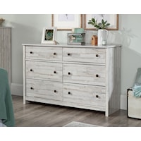 Transitional Six-Drawer Dresser with Easy-Glide Drawers