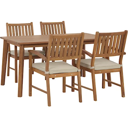 Outdoor Dining Table with 4 Chairs