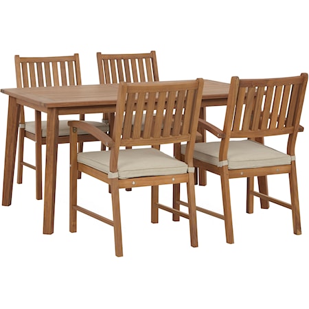 Outdoor Dining Table with 4 Chairs