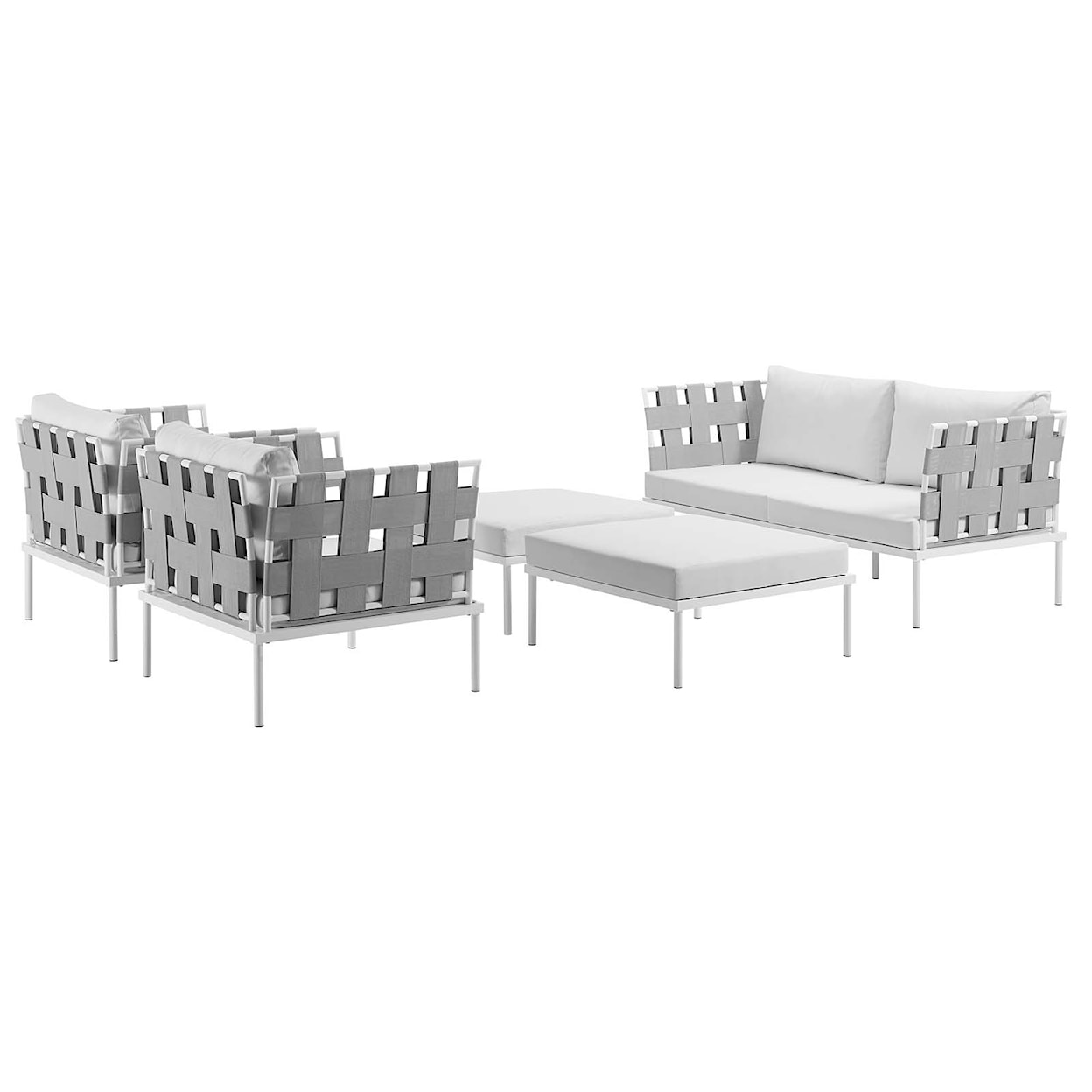 Modway Harmony Outdoor 5 Piece Sectional Sofa Set