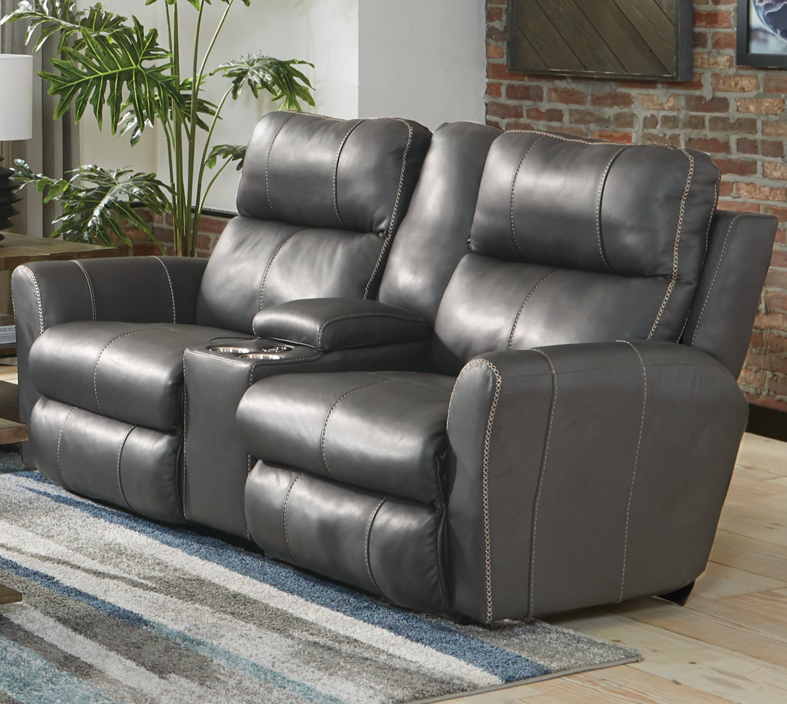 Catnapper 475 Mara 874759122558302558 VoiceControlled Power Lay Flat Console Loveseat with