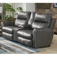 Voice-Controlled Power Lay Flat Console Loveseat with Headrest and Lumbar Support