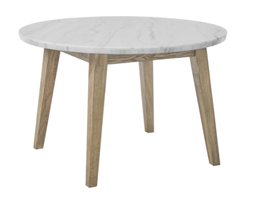 Vida Mid-Century Modern Round Dining Table with Marble Top