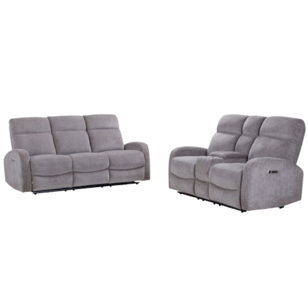 Power Reclining Sofa and Loveseat Set