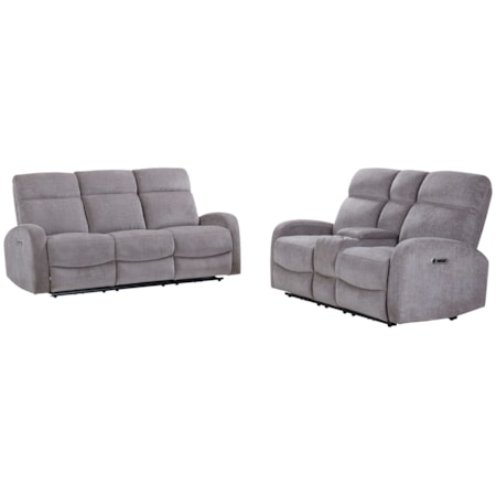 Power Reclining Sofa and Loveseat Set