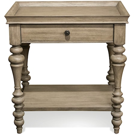 Leg Nightstand-Wood Top