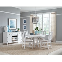 Traditional 5-Piece Dining Set with Round Table