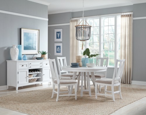 Traditional 5-Piece Dining Set with Round Table