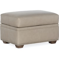 Transitional Ottoman with Nailheads