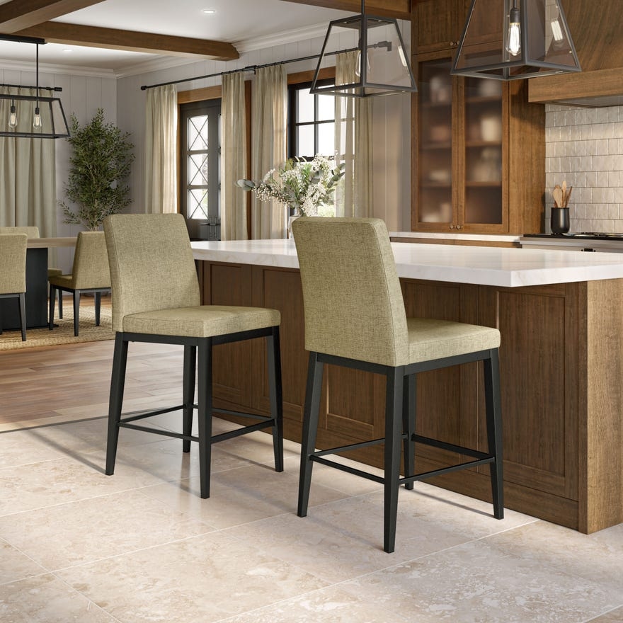 Upholstered Bar Height Swivel Stool