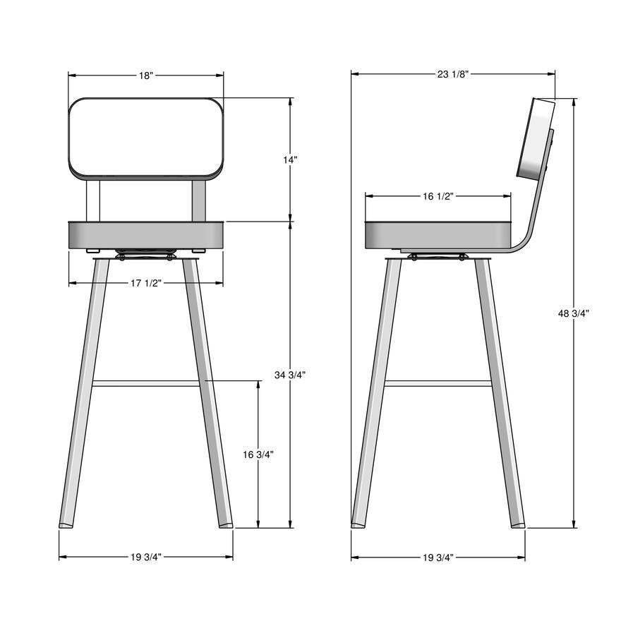 Upholstered Spectator Height Swivel Stool