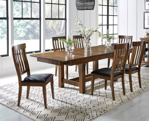 7 Piece Trestle Table and Chairs Set