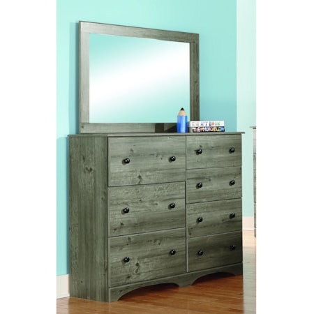Dresser and Mirror Set