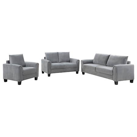 Davis 3-piece Rolled Arm Sofa