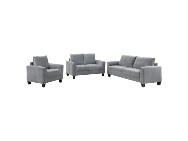 Davis 3-piece Rolled Arm Sofa