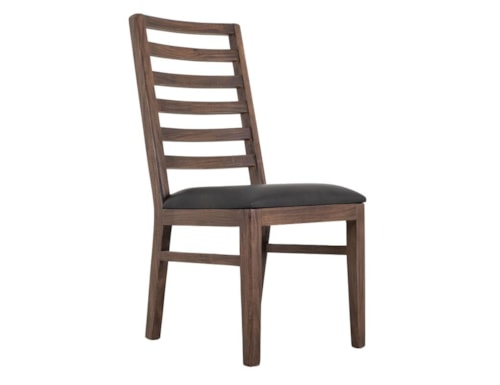 Transitional Ladder Back Dining Chair with Upholstered Seat