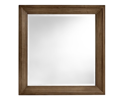 Rustic Farmhouse Square Mirror with Beveled Glass