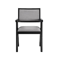 Contemporary Upholstered Dining Arm Chair