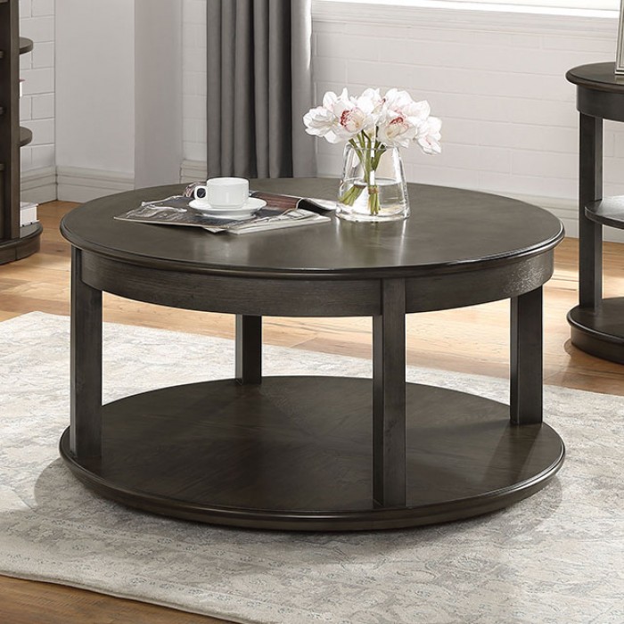 transitional round coffee table