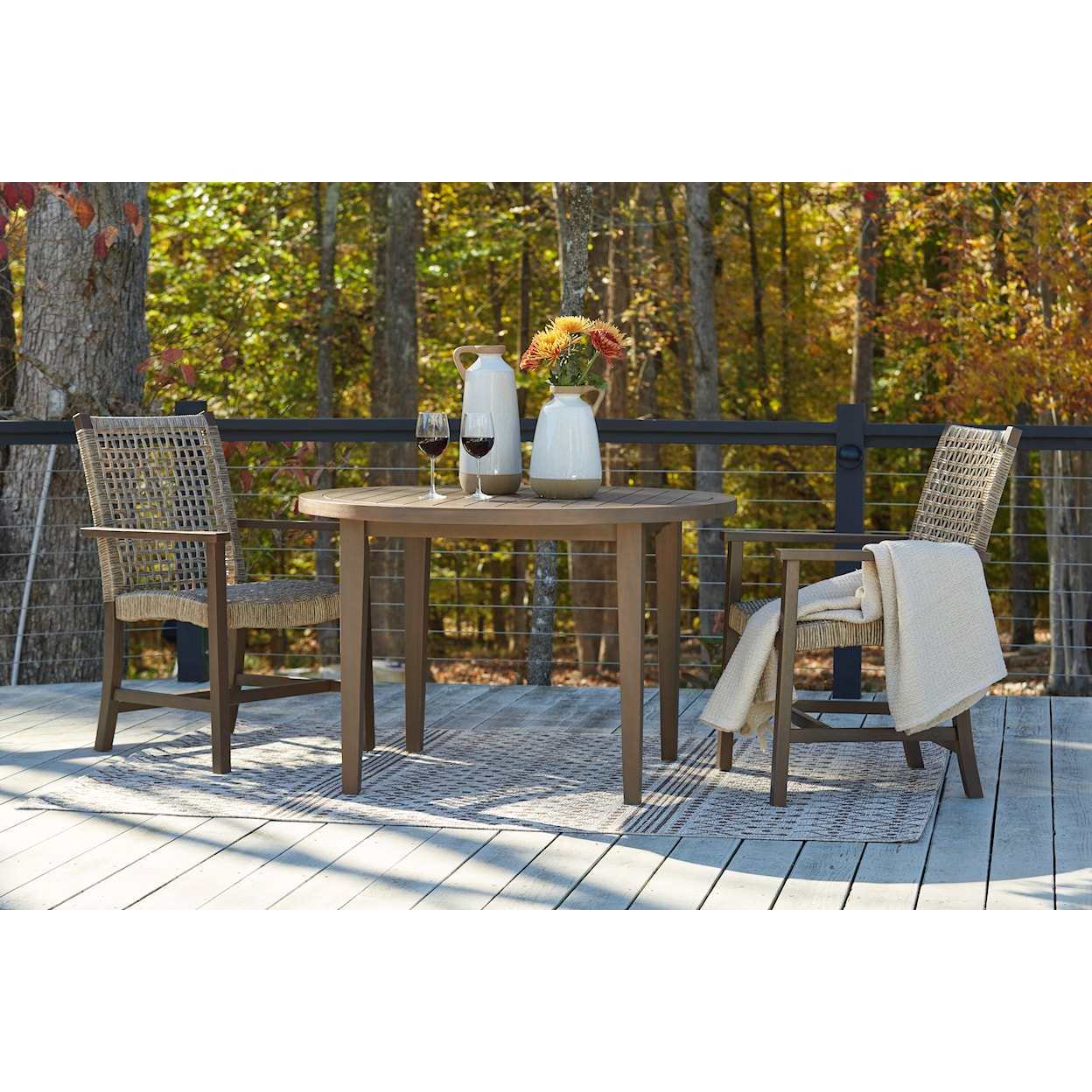 Ashley Signature Design Germalia Outdoor Dining Table and 2 Chairs