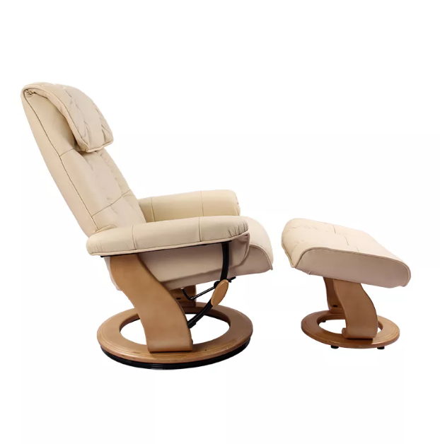 Reclining Chair and Ottoman w/ Light Wood