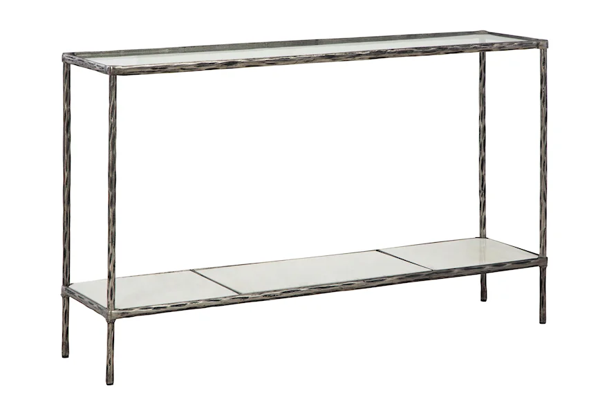 Antique Brass Console Sofa Table by Signature Design by Ashley at Crowley Furniture & Mattress