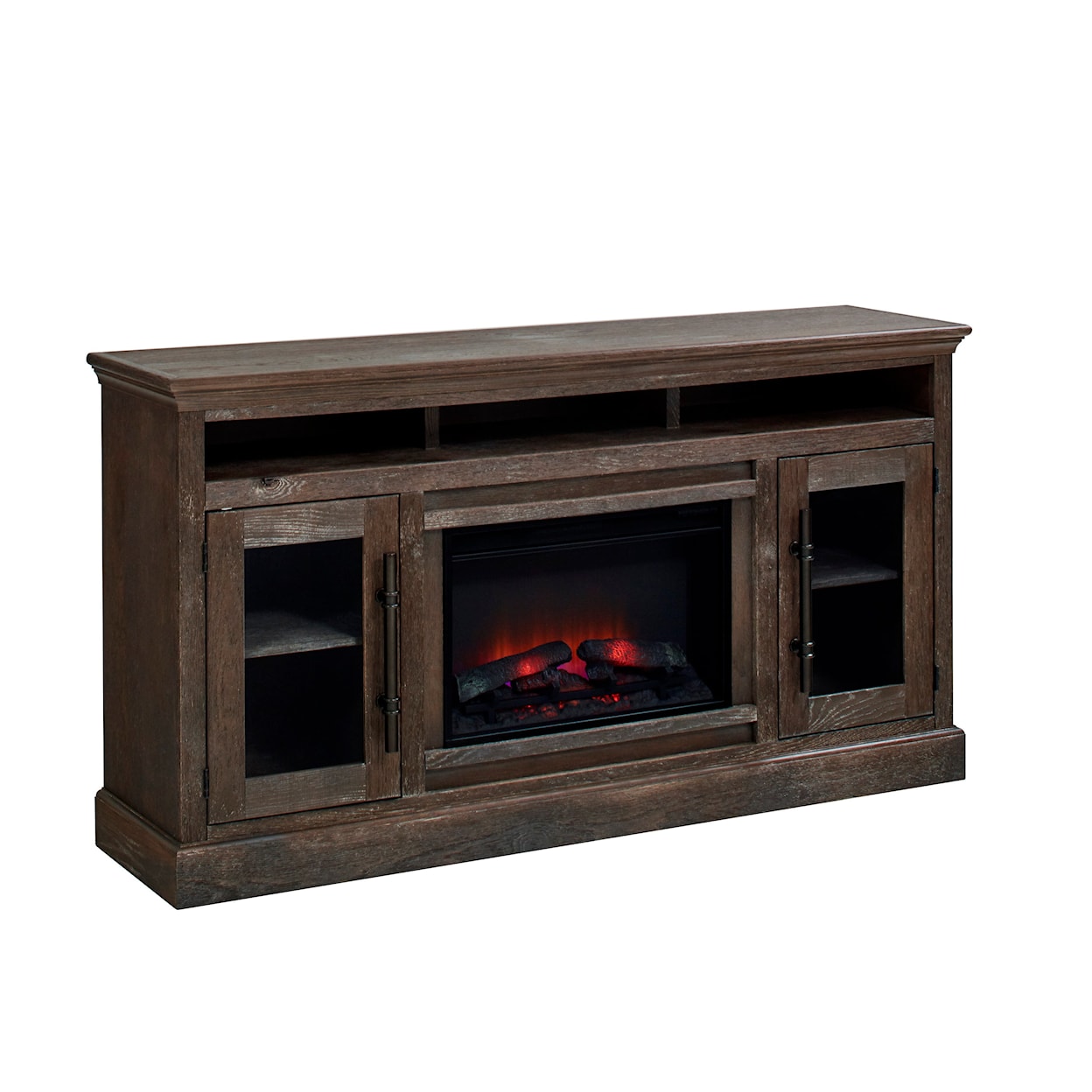 Aspenhome Manchester 73" Fireplace Console with Glass Doors