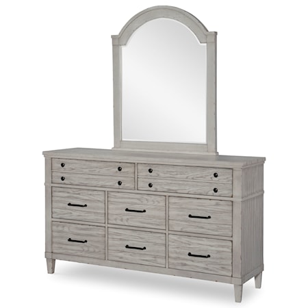 Dresser and Mirror Set