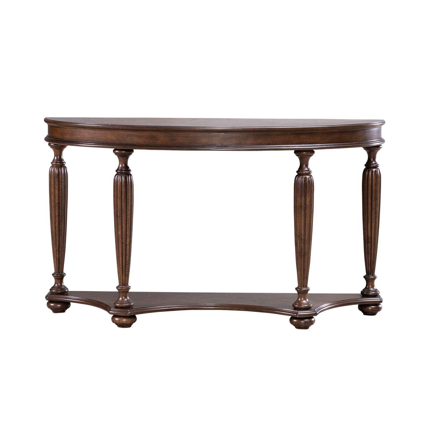 Demilune Sofa Table with Reeded Turned Legs