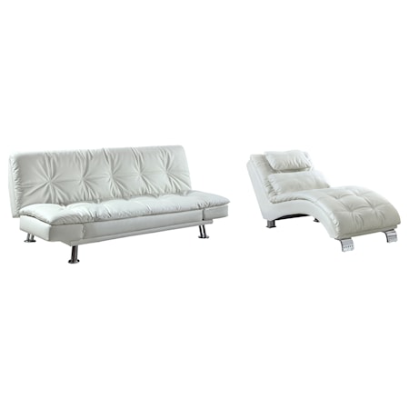 Dilleston Faux Leather Tufted Chaise