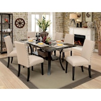 Industrial 7-Piece Dining Table Set