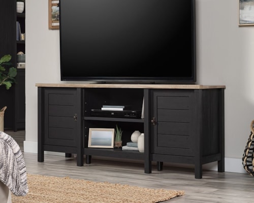 Farmhouse TV Credenza with Adjustable Shelves
