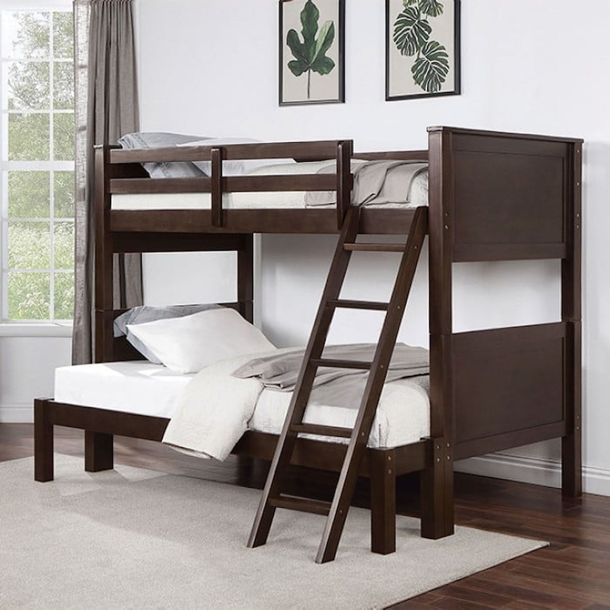 Furniture of America STAMOS Twin and Full Bunk Bed