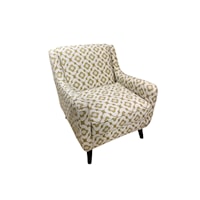 Mid-Century Modern Accent Chair in Retro Green Floral Fabric