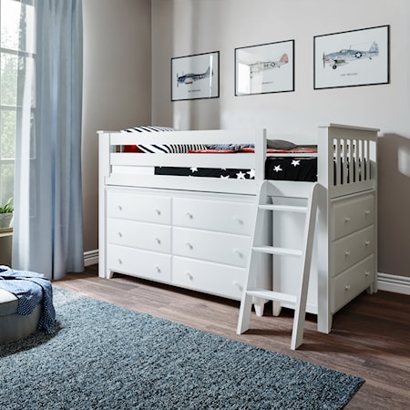 Windsor Youth Twin Loft Bed in White