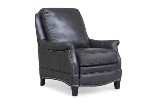 Transitional Push Back Recliner with Nail Head Trim