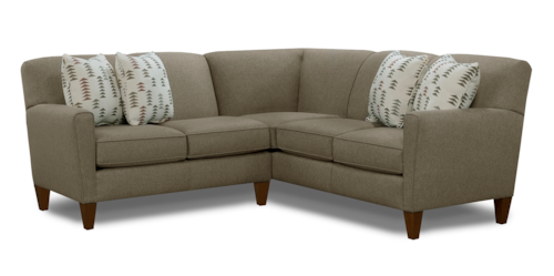 Transitional 2-Piece Sectional Sofa with High Tapered Legs