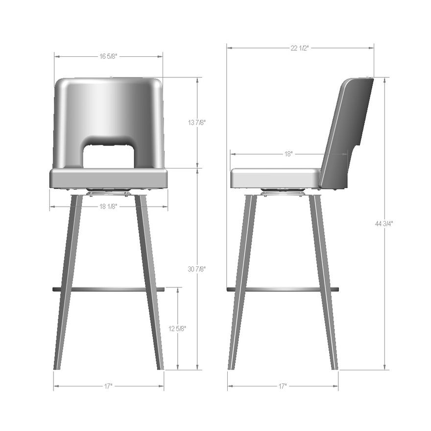 Upholstered Bar Height Swivel Stool