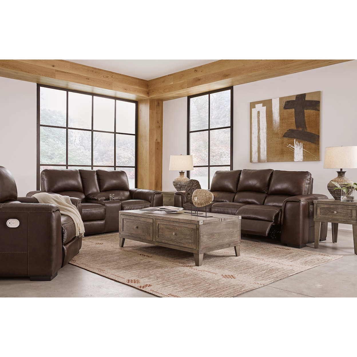 Michael Alan Select Alessandro Power Reclining Loveseat with Console