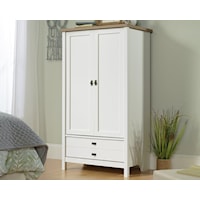 Farmhouse Armoire/Wardrobe Cabinet with Lower Storage Drawer