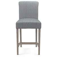 Transitional 30" Upholstered Barstool with Rolled Back