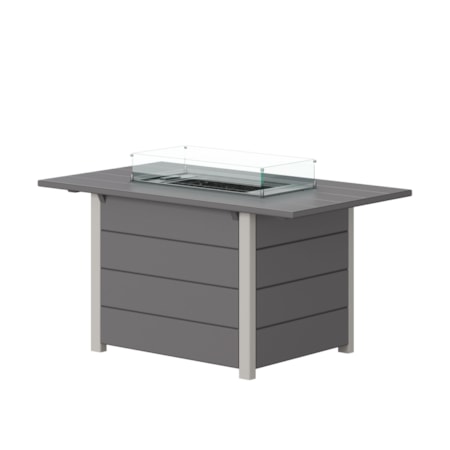 48" Rect. Fire Table w/Wind Guard