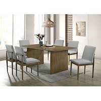 Mid-Century Modern 7-Piece Dining Table Set