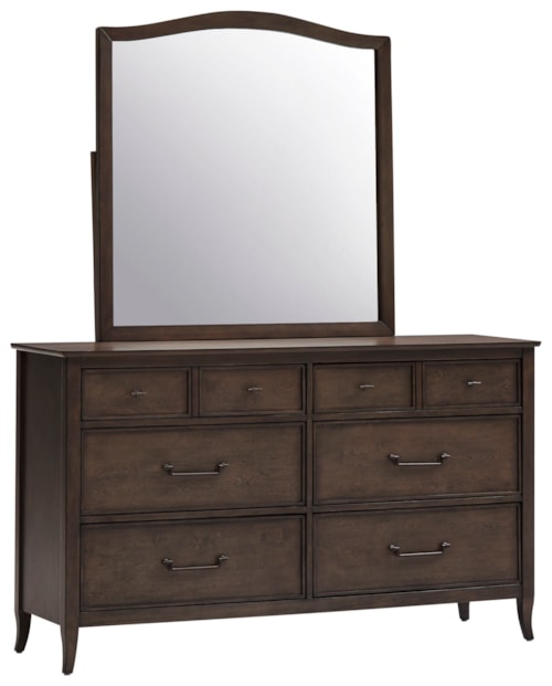 Transitional 6-Drawer Dresser and Mirror Set